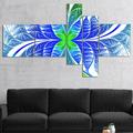 East Urban Home 'Green Blue Fractal Glass Texture' Graphic Art Print Multi-Piece Image on Canvas in Blue/Green | 32 H x 60 W x 1 D in | Wayfair