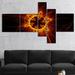 East Urban Home 'Solar Eclipse Digital Illustration' Graphic Art Print Multi-Piece Image on Canvas in Black/Red/Yellow | Wayfair EABO3208 40259808
