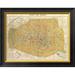 East Urban Home 'Gilded Map of Paris' Framed Graphic Art Print Paper in Yellow | 11 H x 14 W x 1 D in | Wayfair EASN5141 39514501