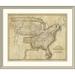 East Urban Home 'Eagle Map of the United States, 1833' Framed Print Paper in Gray | 37 H x 44 W x 1.5 D in | Wayfair EASN4146 39507544