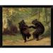 East Urban Home 'Dancing Bears' Framed Oil Painting Print Paper in Black/Green | 12 H x 16 W x 1 D in | Wayfair EASN6803 39516179