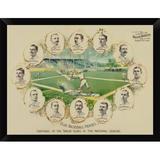 East Urban Home 'Our Baseball Heroes - Captains of the Twelve Clubs' Framed Graphic Art Print Paper in Green | 12 H x 16 W x 1 D in | Wayfair