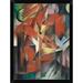 East Urban Home 'The Fox 1913' Framed Oil Painting Print Paper in Gray/Green/Orange | 16 H x 12 W x 1 D in | Wayfair EASN7672 39525052
