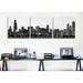 East Urban Home 'Chicago Skyline Cityscape Dusk' 3 Piece Photographic Print on Wrapped Canvas Set Canvas in White | 12 H x 36 W x 0.75 D in | Wayfair