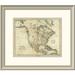 East Urban Home 'Map of North America, 1796' Framed Print Paper in Gray, Size 21.0 H x 24.0 W x 1.5 D in | Wayfair EASN3800 39506339