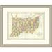 East Urban Home 'Map of Ohio & Indiana, 1839' Framed Print Paper in Green/Pink/Yellow | 24 H x 30 W x 1.5 D in | Wayfair EASN4352 39508284