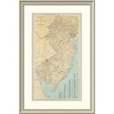 East Urban Home 'The State of New Jersey, 1878' Framed Print Paper in Brown | 38 H x 25 W x 1.5 D in | Wayfair EASN4364 39508330
