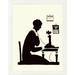 East Urban Home 'Homemaker Makes a Phone Call' Framed Graphic Art Print Paper in Black | 12 H x 9 W x 1 D in | Wayfair EASN8809 39526370