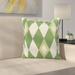 Ebern Designs Meehan Print Outdoor Geometric Square Pillow Cover & Insert Polyester/Polyfill blend in Green | 16 H x 16 W x 6 D in | Wayfair
