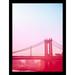 Ebern Designs New York City Bridge Pink Manhattan Ombre by Sonja Quintero - Picture Frame Graphic Art Print Paper in Blue/Pink | Wayfair