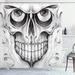 Ebern Designs Shawna Day of The Dead Scary Skull Face Angry Expression Festive Art Image Single Shower Curtain Polyester | 84 H x 69 W in | Wayfair