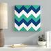 Ebern Designs 'Emerald Monaco Blue' Graphic Art Print on Wrapped Canvas in Blue/White | 24 H x 24 W x 2 D in | Wayfair EBND8043 41267501