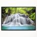 East Urban Home 'White Huai Mae Kamin Waterfall' Floater Frame Photograph on Canvas Metal in Blue | 16 H x 32 W x 1 D in | Wayfair