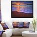 East Urban Home 'Colorful Sunset over Beautiful Shore' Photographic Print on Wrapped Canvas Metal in Indigo | 32 H x 42 W x 1.5 D in | Wayfair