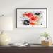 East Urban Home 'Red Black Abstract Floral Design' Framed Oil Painting Print on Wrapped Canvas Metal in Black/Red | 32 H x 42 W x 1.5 D in | Wayfair