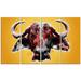 Design Art Metal 'Angry Bull' 4 Piece Graphic Art Set Metal in Brown/Yellow | 28 H x 48 W x 1 D in | Wayfair MT2310-271