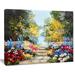 Design Art Summer Forest w/ Flowers Landscape - Wrapped Canvas Print Canvas, Solid Wood in Green/Yellow | 8 H x 12 W x 1 D in | Wayfair PT6028-12-8