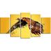 Design Art Metal 'Soaring Eagle' 5 Piece Graphic Art Set Metal in Brown/Yellow | 32 H x 60 W x 1 D in | Wayfair MT2320-373