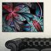 Design Art Turquoise & Fractal Flower Pattern Graphic Art on Wrapped Canvas Metal in Red | 30 H x 40 W x 1 D in | Wayfair PT11977-40-30