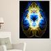 Design Art Large Gold Symmetrical Fractal Heart Graphic Art on Wrapped Canvas Metal in Blue | 40 H x 20 W x 1 D in | Wayfair PT12073-20-40