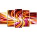 Design Art Metal 'Warm Rainbow Abstract' 5 Piece Graphic Art Set Metal in Orange/Red | 32 H x 60 W x 1 D in | Wayfair MT3051-373