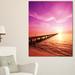 Design Art Sea & Pier under Magenta Sky Photographic Print on Wrapped Canvas Metal in Brown | 40 H x 30 W x 1 D in | Wayfair PT10815-30-40