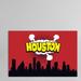 East Urban Home Comic Book Skyline Series: Houston Graphic Art on Wrapped Canvas in Black/Red/Yellow | 18 H x 26 W x 1.5 D in | Wayfair