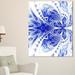 Design Art Symmetrical Soft Blue Fractal Flower Graphic Art on Wrapped Canvas in Black/White | 20 H x 12 W x 1 D in | Wayfair PT12043-12-20