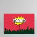 East Urban Home Comic Book Skyline Series: Toronto Painting Print on Wrapped Canvas in Black/Orange/Red | 18 H x 26 W x 1.5 D in | Wayfair