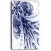 Design Art Symmetrical Dark Blue Fractal Flower Graphic Art on Wrapped Canvas Metal in Black/White | 32 H x 16 W x 1 D in | Wayfair PT12048-16-32