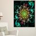 Design Art Perfect Shiny Fractal Flower Graphic Art on Wrapped Canvas in Green | 20 H x 12 W x 1 D in | Wayfair PT12138-12-20