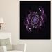 Design Art Glowing Light Purple Fractal Flower on Black Graphic Art on Wrapped Canvas Metal in Indigo | 40 H x 30 W x 1 D in | Wayfair