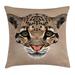 East Urban Home Cute Baby Leopard Wild Cushion Pillow Cover Polyester | 16 H x 16 W x 2 D in | Wayfair ESUN7289 44248167