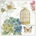 East Urban Home 'Rainbow Seeds Floral Birdcage III' Graphic Art Print Canvas in Blue/Green/Pink | 30 H x 30 W x 1.5 D in | Wayfair
