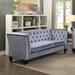 Everly Quinn Lucca 70" Velvet Tuxedo Arm Loveseat Velvet in Gray | 32 H x 70 W x 31 D in | Wayfair EYQN6056 44473237