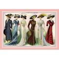 Buyenlarge L'Art de la Mode: A Variety of Beautiful Fashions Framed Painting Print in Blue/Brown/Red | 24 H x 36 W x 1.5 D in | Wayfair