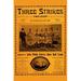 Buyenlarge 'Three Strikes Two-Step' by Bauer Brothers Music Co Vintage Advertisement in Black/Orange | 36 H x 24 W x 1.5 D in | Wayfair