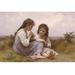 Buyenlarge A Childhood Idyll - by William Bouguereau Painting Print in Green/Indigo | 28 H x 42 W x 1.5 D in | Wayfair 0-587-61628-LC2842