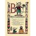 Buyenlarge 'B for Beauty & the Beast' by Tony Sarge Vintage Advertisement Paper in Black/Green/Red | 36 H x 24 W x 1.5 D in | Wayfair