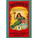 Buyenlarge 'Winner Broom Label' Vintage Advertisement in Red/Yellow | 36 H x 24 W x 1.5 D in | Wayfair 0-587-24593-xC2436