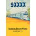 Buyenlarge '9Xxxx Bullet Train Broom Label' Vintage Advertisement in Blue/Orange/Yellow | 36 H x 24 W x 1.5 D in | Wayfair 0-587-24776-2C2436