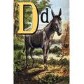 Buyenlarge D for the Donkey w/ a Cross on His Back by Edmund Evans - Unframed Graphic Art Print in White | 36 H x 24 W x 1.5 D in | Wayfair