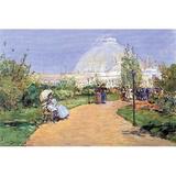 Buyenlarge 'House of Gardens, World's Columbian Exposition, Chicago' by Frederick Childe Hassam Painting Print in Blue/Green/Yellow | Wayfair