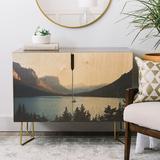 East Urban Home Montana Dusk Credenza Wood in Brown/Yellow | 30 H x 38 W x 20 D in | Wayfair EUNM4889 46073298