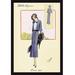 Buyenlarge 'Stylish Blue Suit w/ Stole' by Atelier Bachroitz Framed Painting Print in Black/Blue | 36 H x 24 W x 1.5 D in | Wayfair