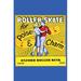 Buyenlarge 'Roller Skate Poise & Charm' Vintage Advertisement in Blue/Yellow | 66 H x 44 W in | Wayfair 0-587-26280-xC4466