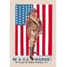 Buyenlarge 'Be a U.S. Marine - Evening Star Building' by James M. Flagg Vintage Advertisement in Blue/Brown/Red | 30 H x 20 W x 1.5 D in | Wayfair