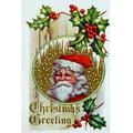 'Christmas Greeting' Buyenlarge Graphic Art in Green/Red | 30 H x 20 W x 1.5 D in | Wayfair 0-587-22985-3C4466