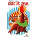 Buyenlarge 'Mechanical Circus Seal' Vintage Advertisement in Blue/Red/Yellow | 42 H x 28 W x 1.5 D in | Wayfair 0-587-22484-3C2842