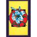 Buyenlarge Lily Flower Broom Label - Graphic Art Print in Blue/Red/Yellow | 66 H x 44 W x 1.5 D in | Wayfair 0-587-24748-7C4466